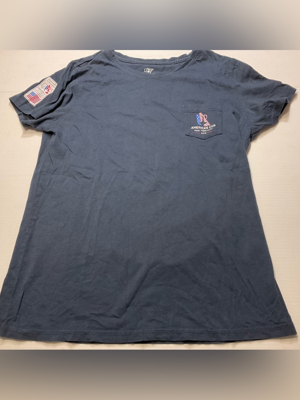 Vineyard Vines America's Cup 2016 NYC 2017 Bermuda Blue T Shirt Women Sz S